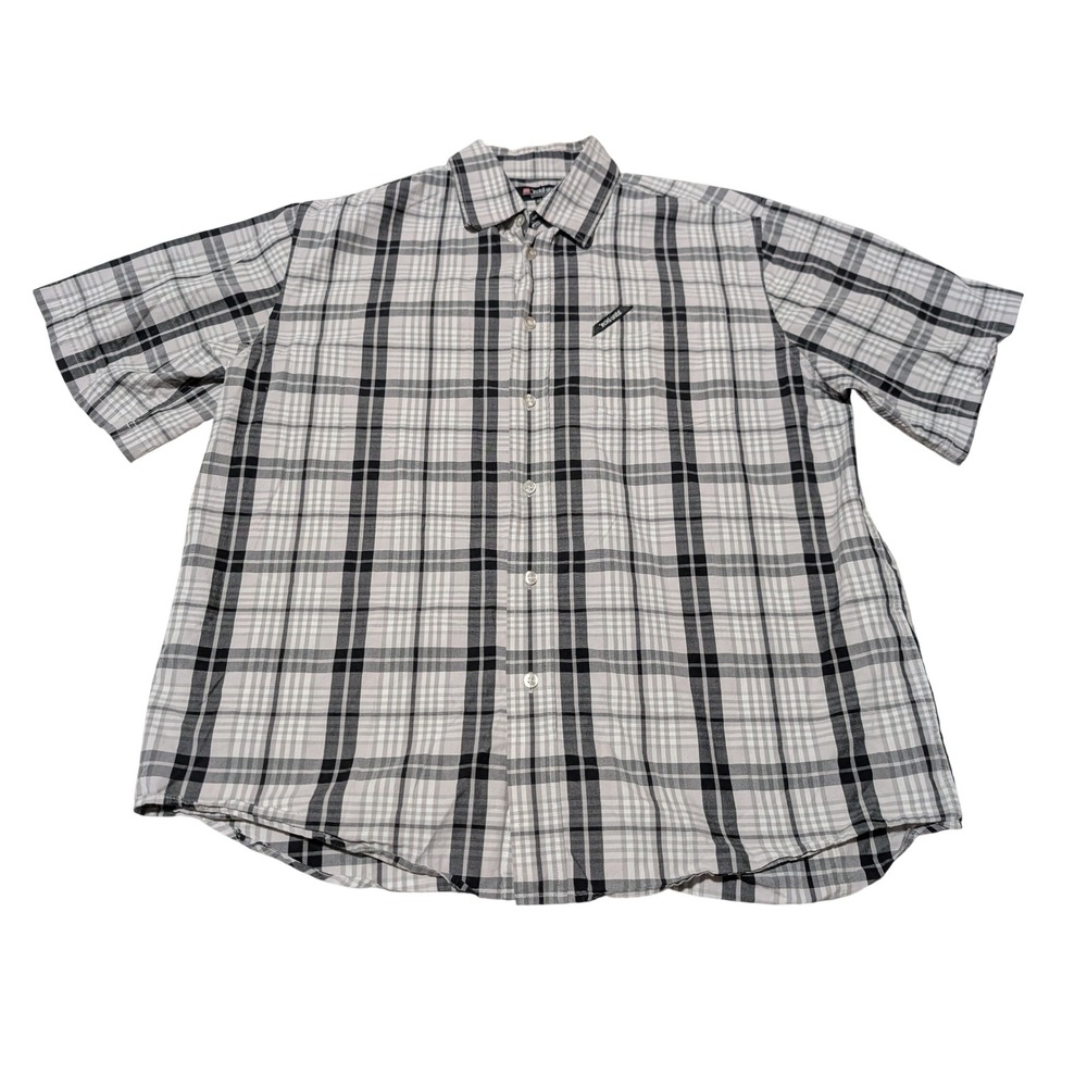 Ecko Unltd Shirt Mens L Grey Plaid Short Sleeve Button Down Streetwear Skater